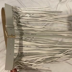 Off-white western fringe belt